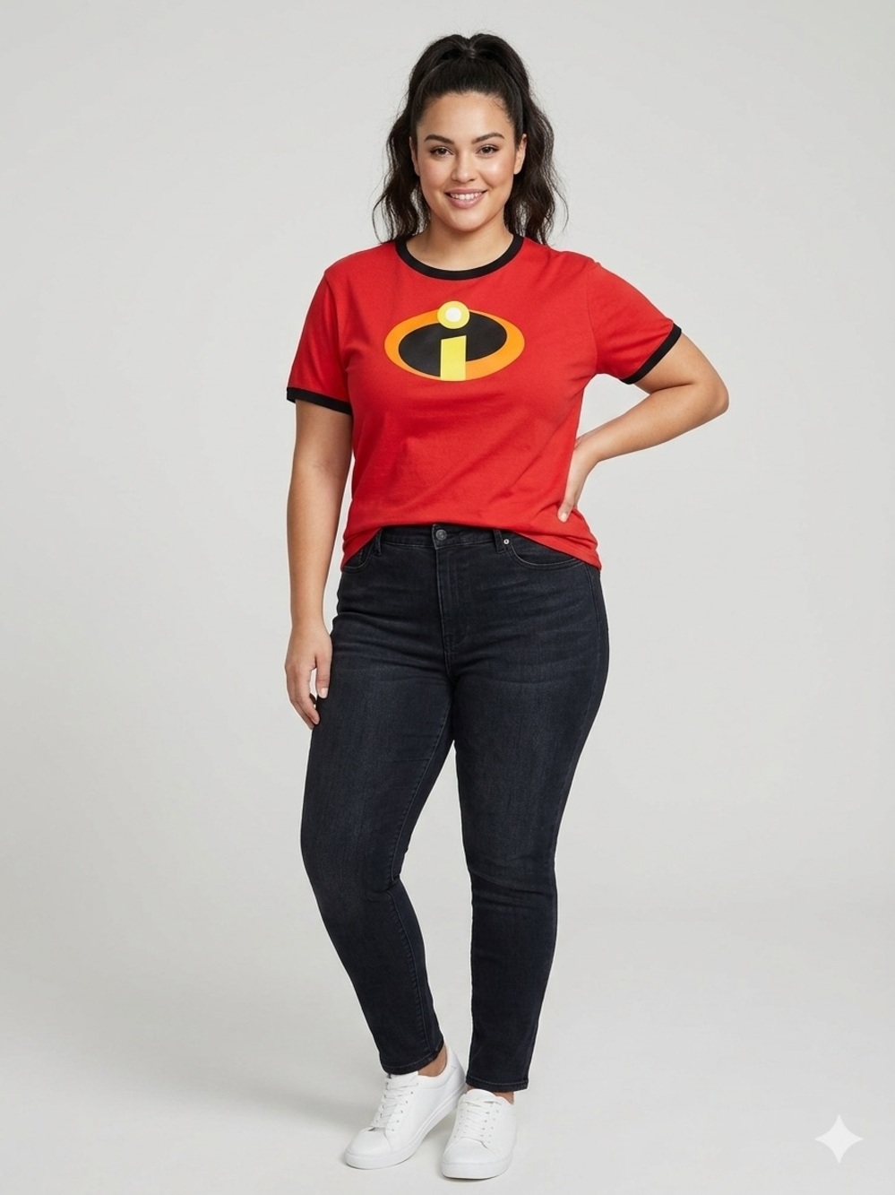 Disney Red The Incredibles Logo Ringer Tee